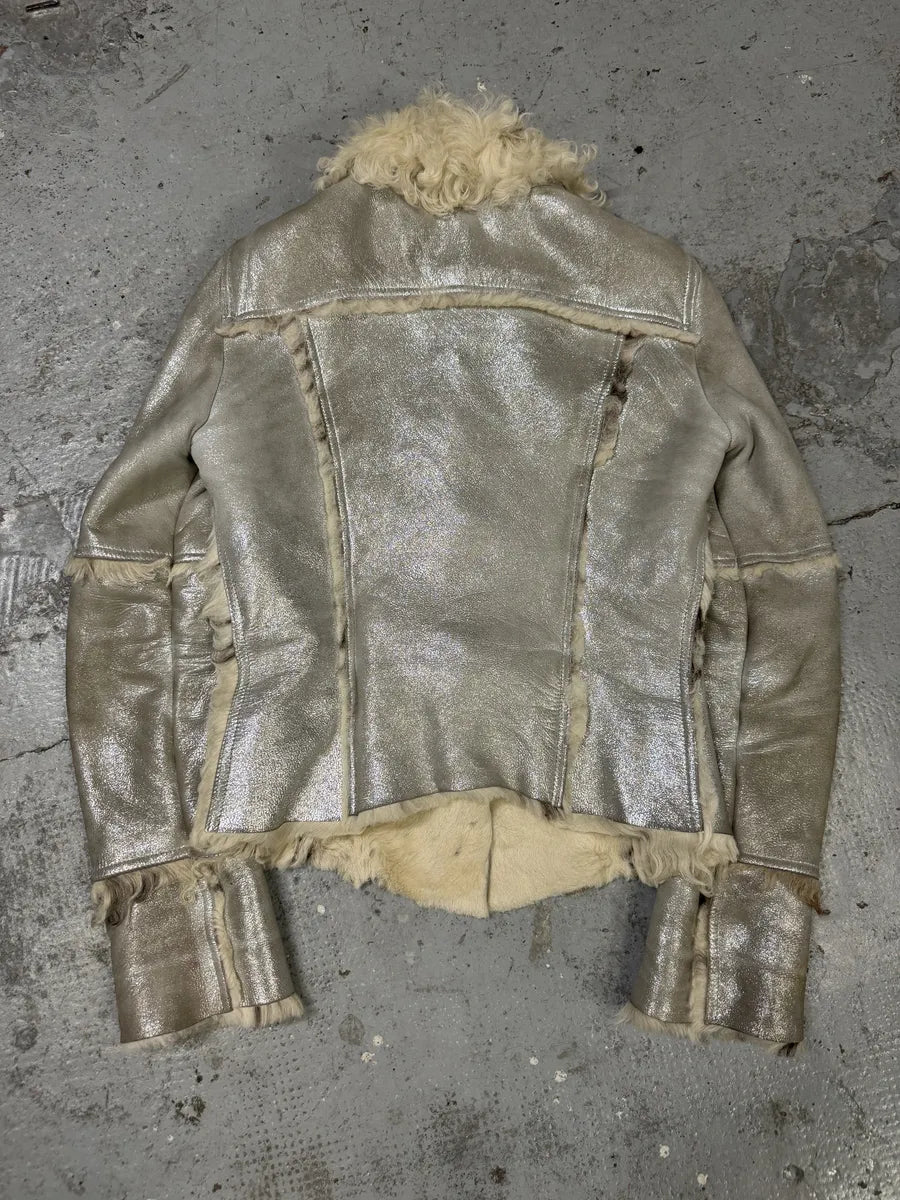 2000s Dolce & Gabbana Silver Fur Cow Astro Jacket ylvjUle 4