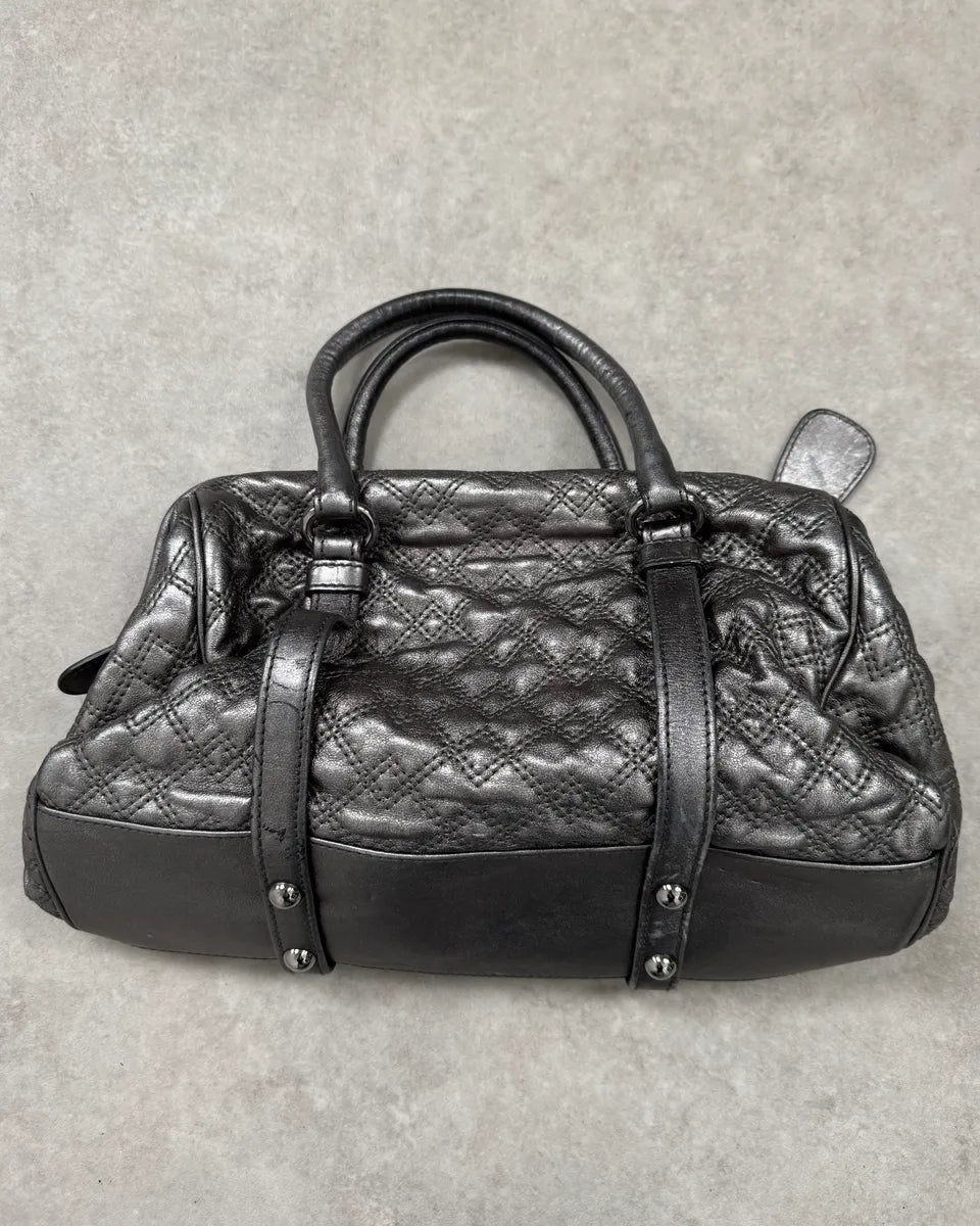 2000s Dolce & Gabbana Silver Leather Quilted Handle Bag HHfeiRZ 6