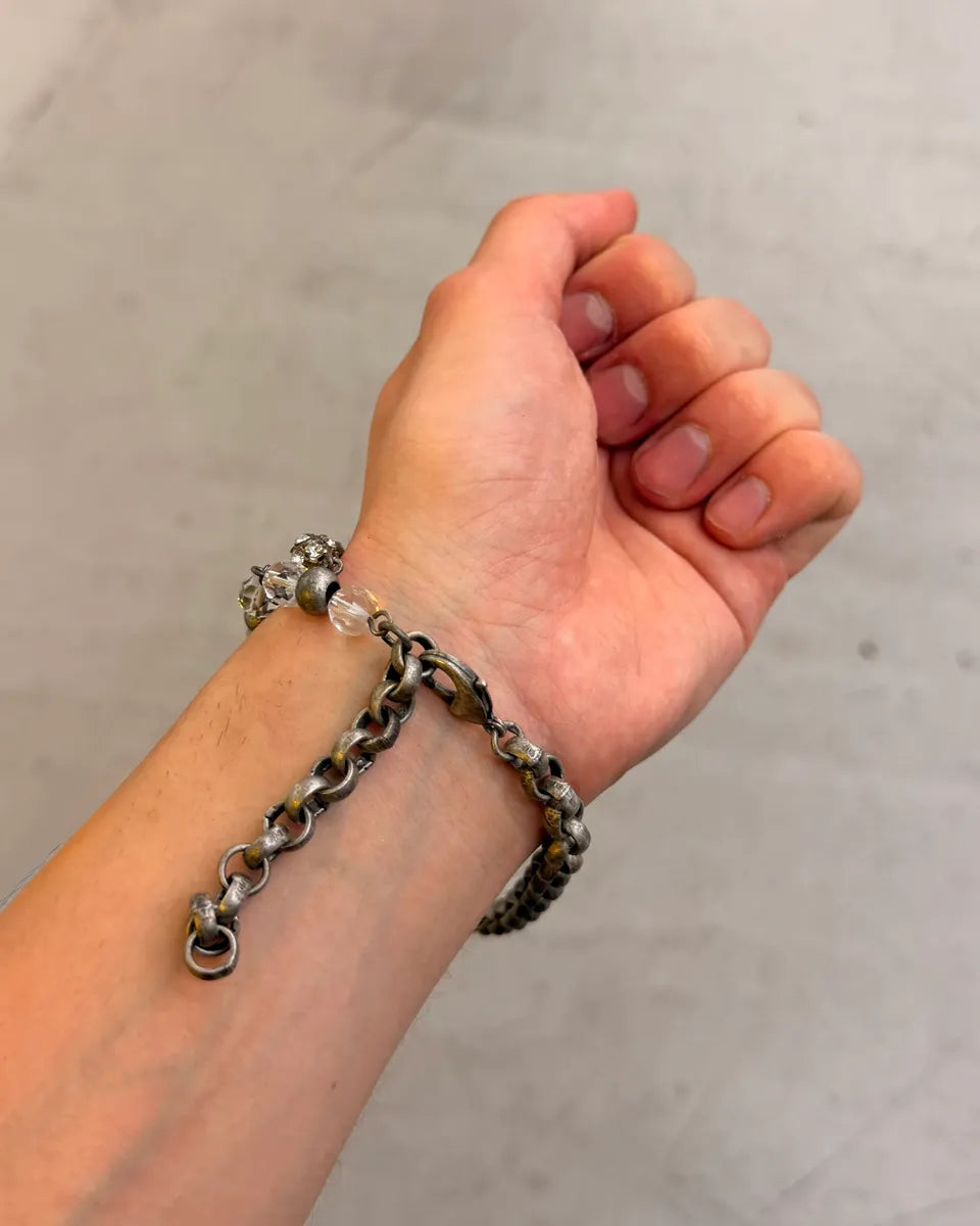 2000s Dolce & Gabbana Silver Metal Amber Cameo Bracelet BHHnxTk 2