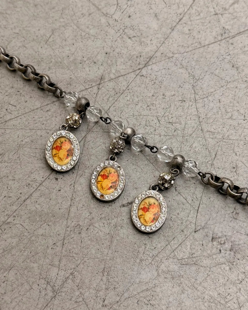 2000s Dolce & Gabbana Silver Metal Amber Cameo Bracelet BHHnxTk 3
