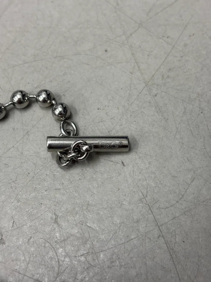 2000s Dolce & Gabbana Silver Metal Marble Anchor Chain Bracelet dPlYkPs 7