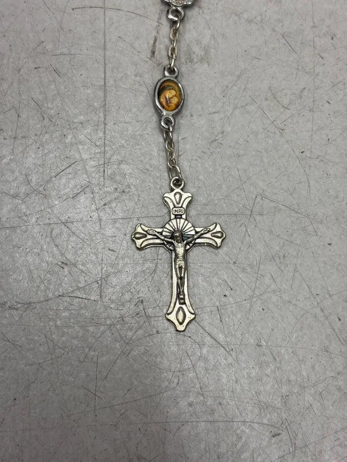 2000s Dolce & Gabbana Silver Metal Sacred Charm Rosary Necklace oVcHqZn 5