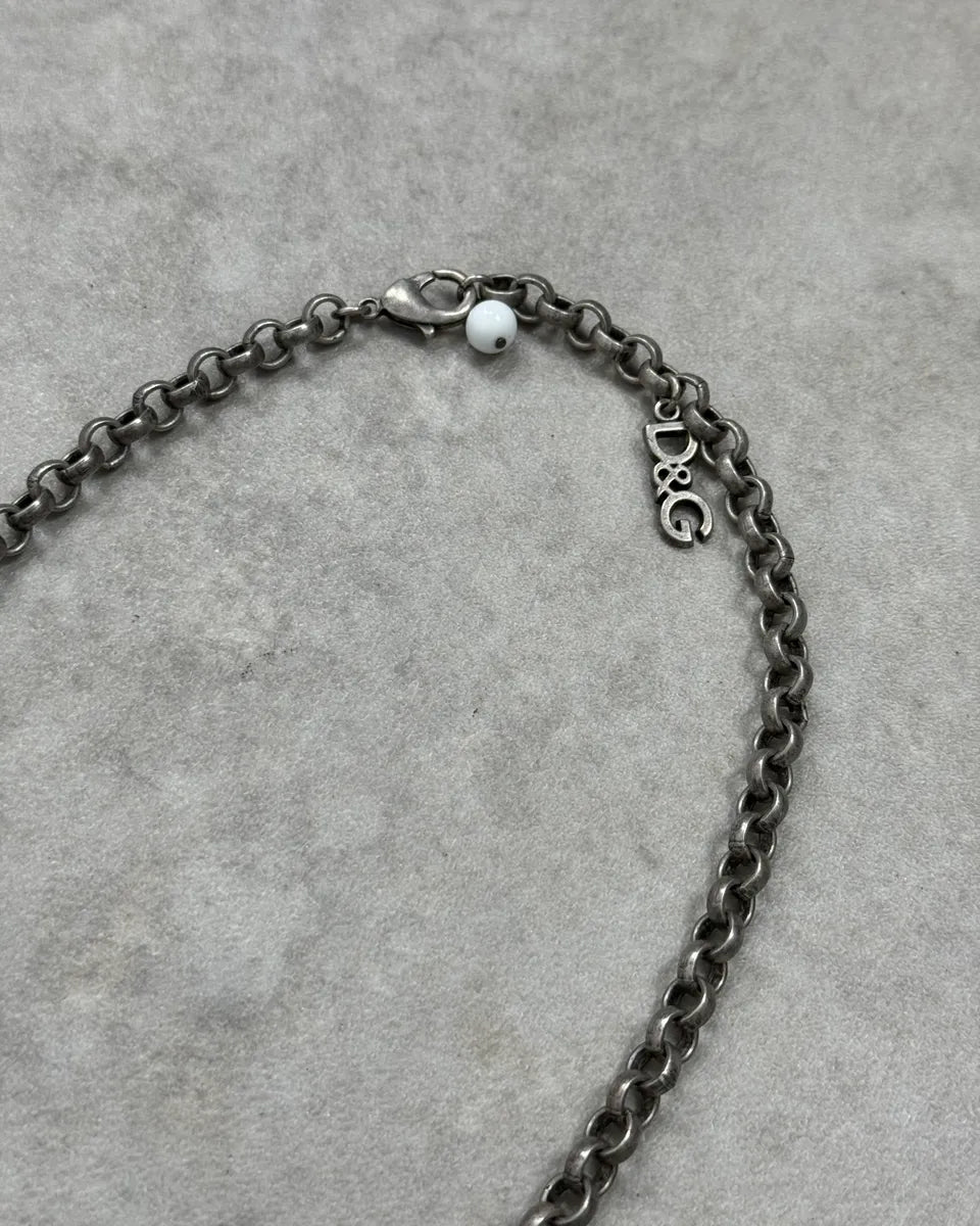 2000s Dolce & Gabbana Silver Metal Charms Necklace cZSJMmg 3