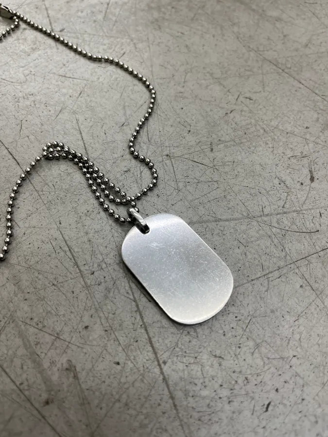 2000s Dolce & Gabbana Silver Metal Dog Tag Necklace unkDgqV 5
