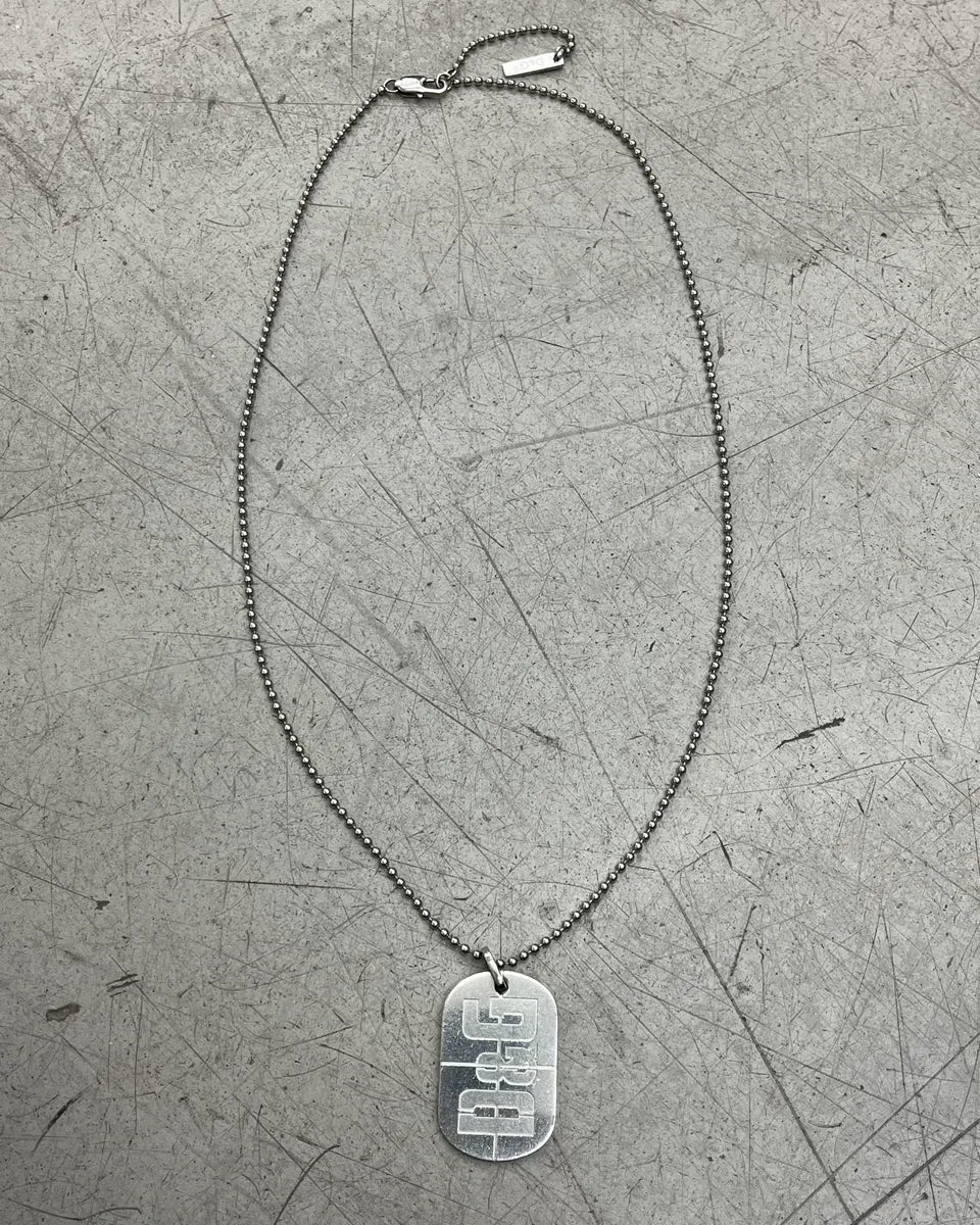 2000s Dolce & Gabbana Silver Metal Dog Tag Necklace unkDgqV 0