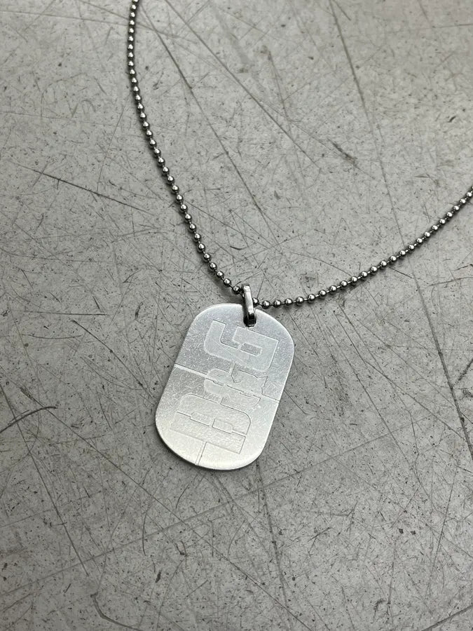 2000s Dolce & Gabbana Silver Metal Dog Tag Necklace unkDgqV 3