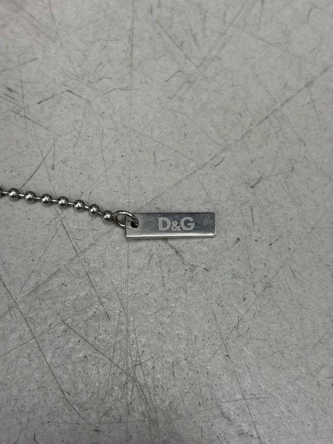 2000s Dolce & Gabbana Grey Metal Logo Dog Tag Necklace YhICCpq 5