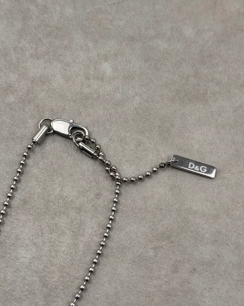 2000s Dolce & Gabbana Silver Metal Logo Dog Tag Necklace QSsgFeA 5