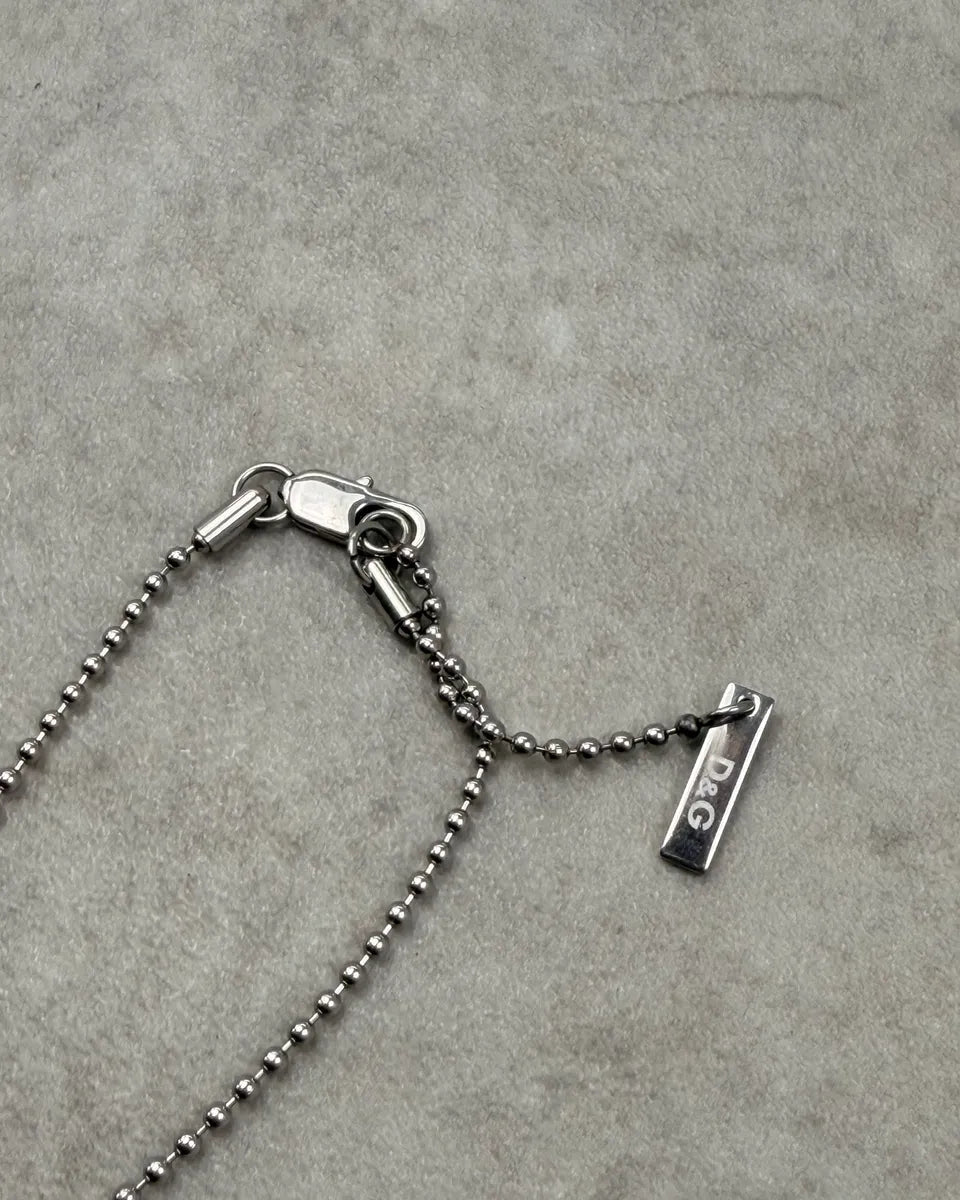 2000s Dolce & Gabbana Silver Metal Logo Dog Tag Necklace QSsgFeA 6