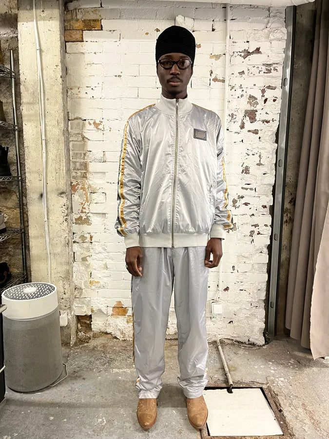 2000s Dolce & Gabbana Silver Sport Joggers Pants SxVvoIc 1