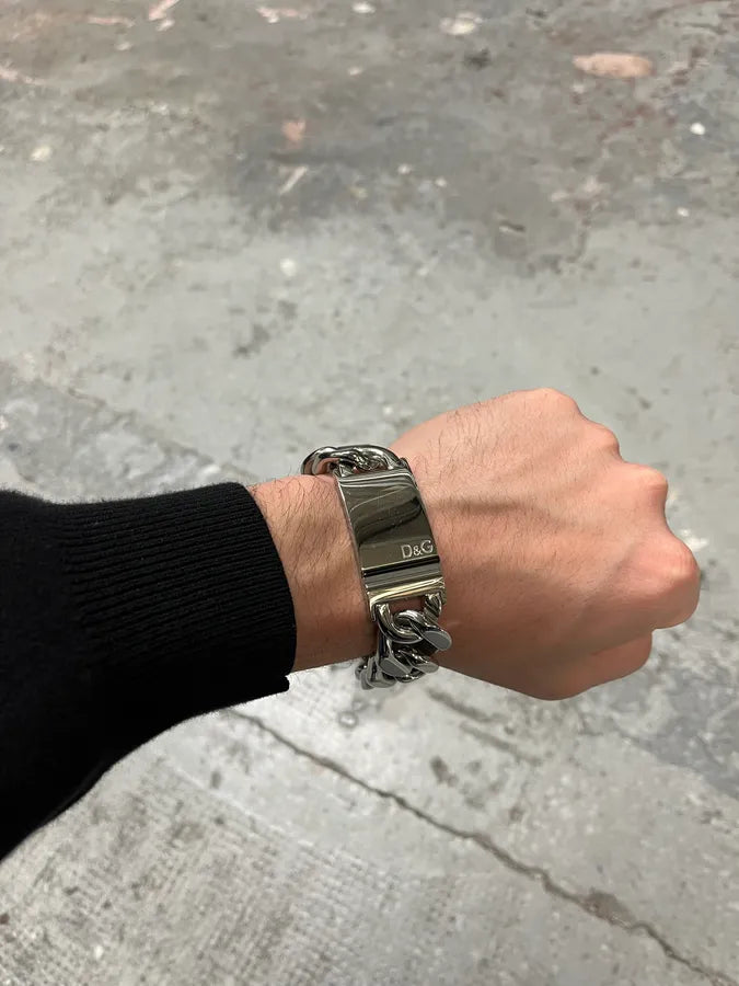 2000s Dolce & Gabbana Silver Steel Grey Bracelet (OS) 1