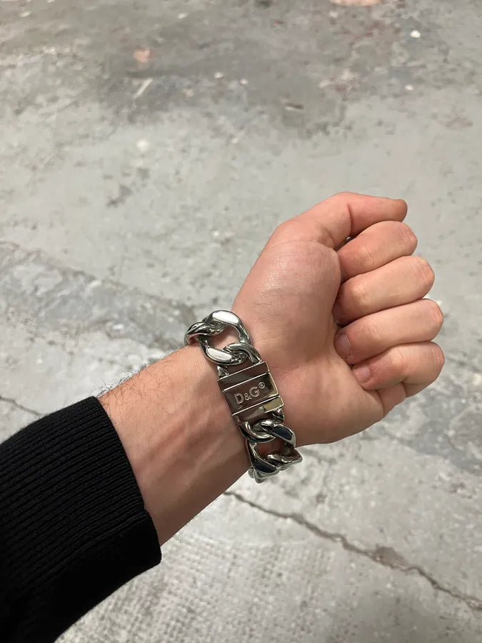 2000s Dolce & Gabbana Silver Steel Grey Bracelet (OS) 2