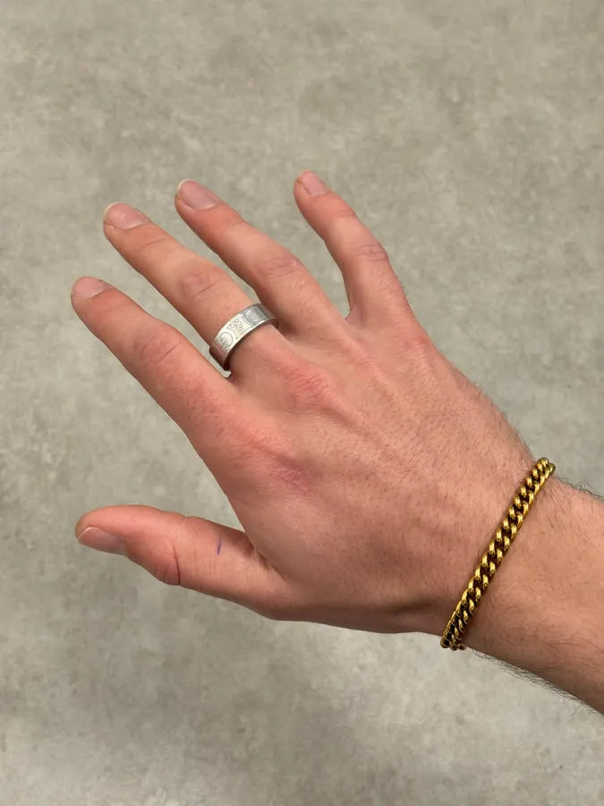 2000s Dolce & Gabbana Grey Steel Ring Logo Engraved  ijwzRDi 5