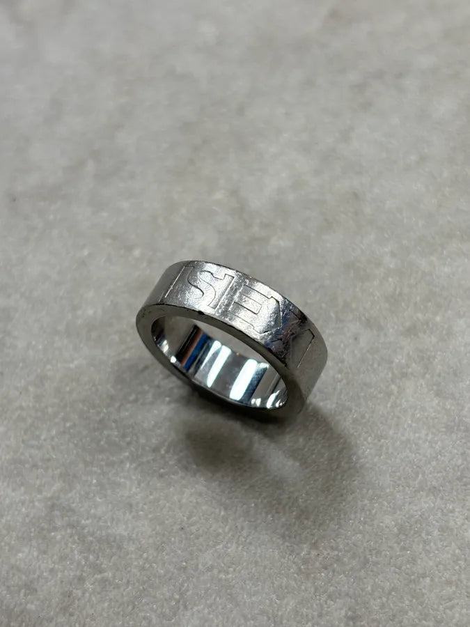 2000s Dolce & Gabbana Grey Steel Ring Logo Engraved  ijwzRDi 3