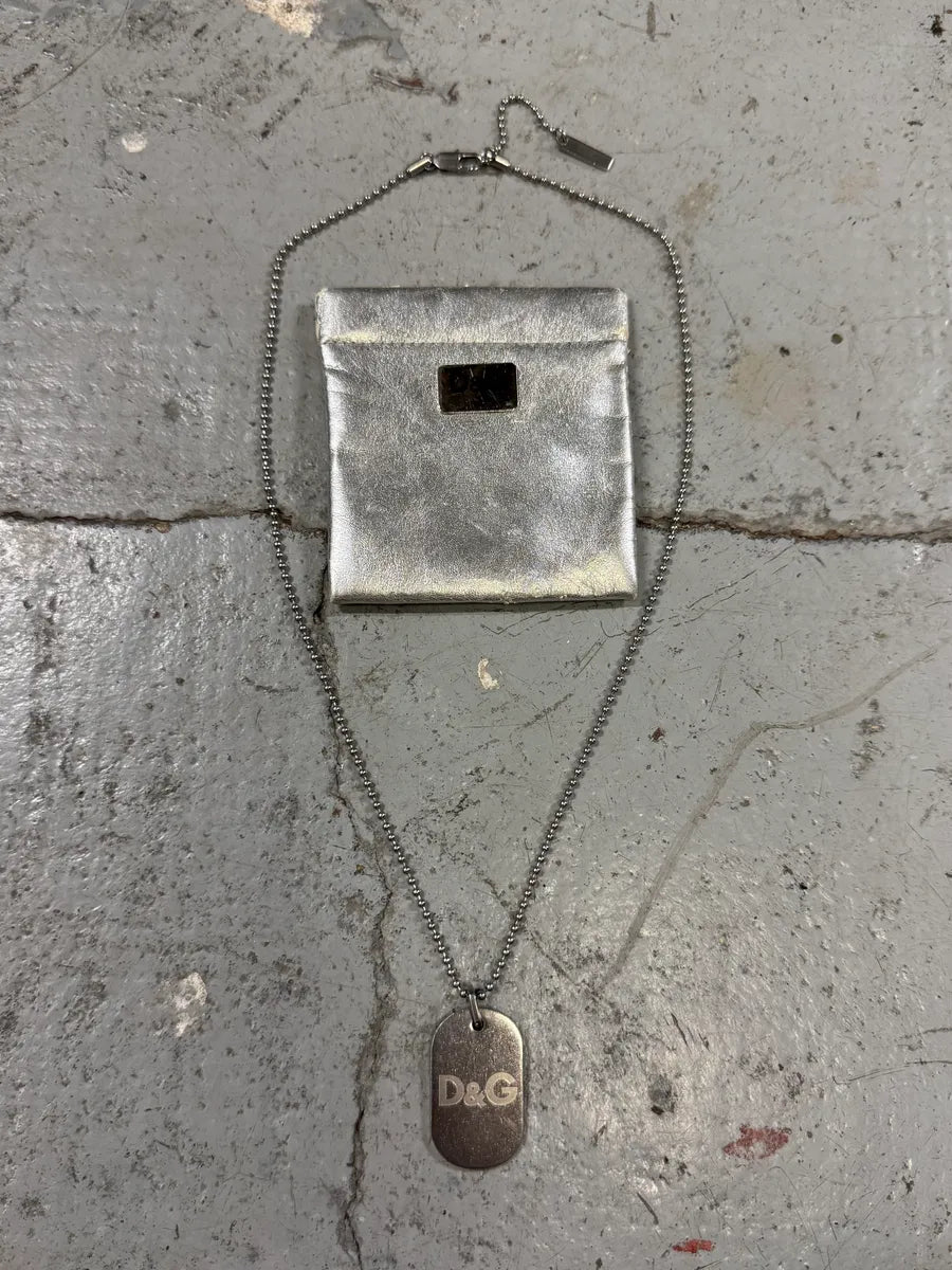 2000s Dolce & Gabbana Simple Dog Tag Ball Chain Necklace kAePZji 0