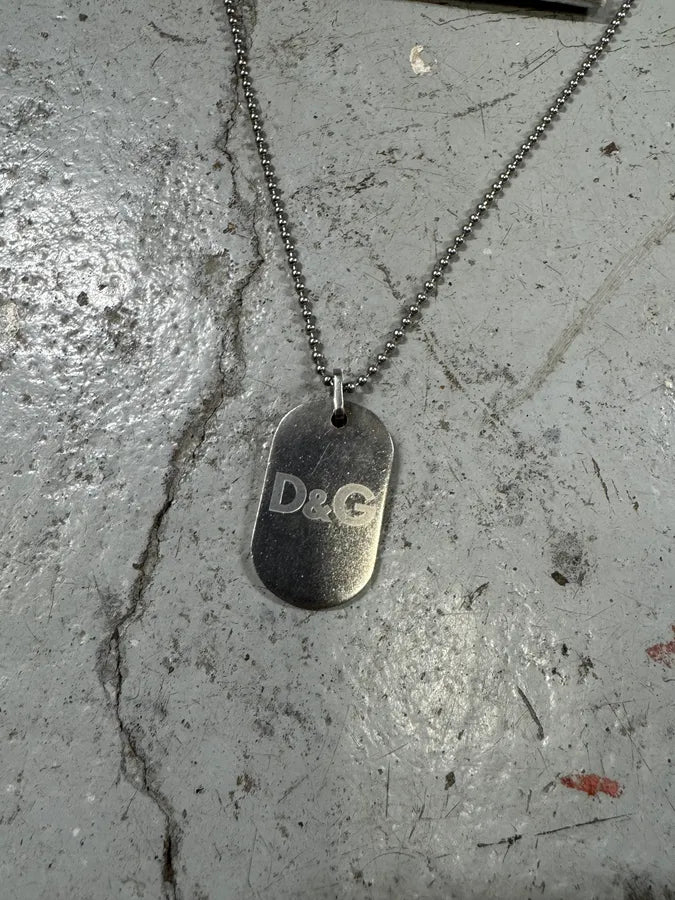 2000s Dolce & Gabbana Simple Dog Tag Ball Chain Necklace kAePZji 2