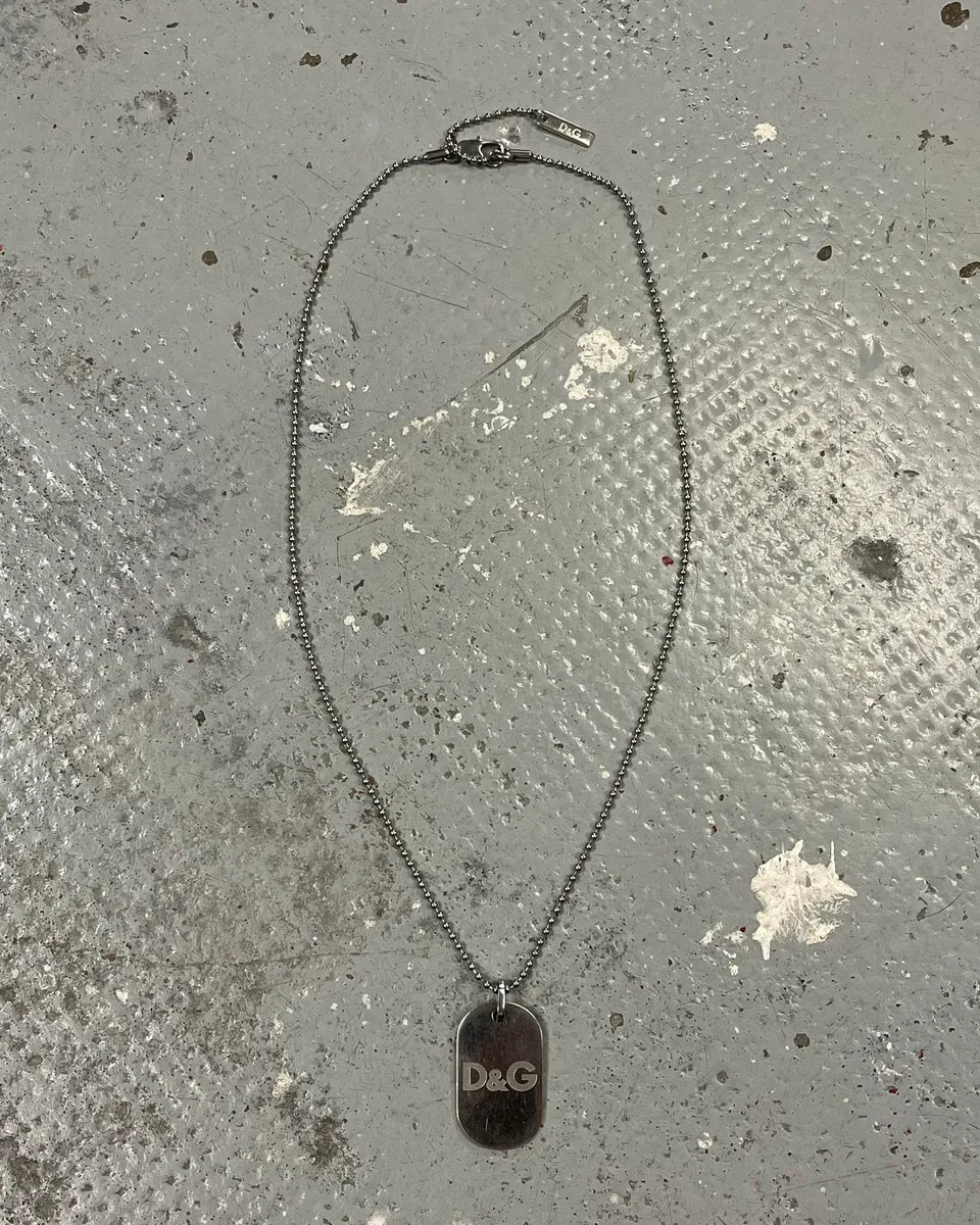 2000s Dolce & Gabbana Simple Dog Tag Necklace FtBLVqP 1