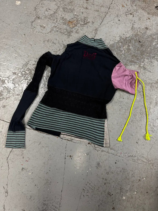 2000s Dolce & Gabbana Simply Superlative Stripes Asymmetrical Lonsleeves tCbajpx 5