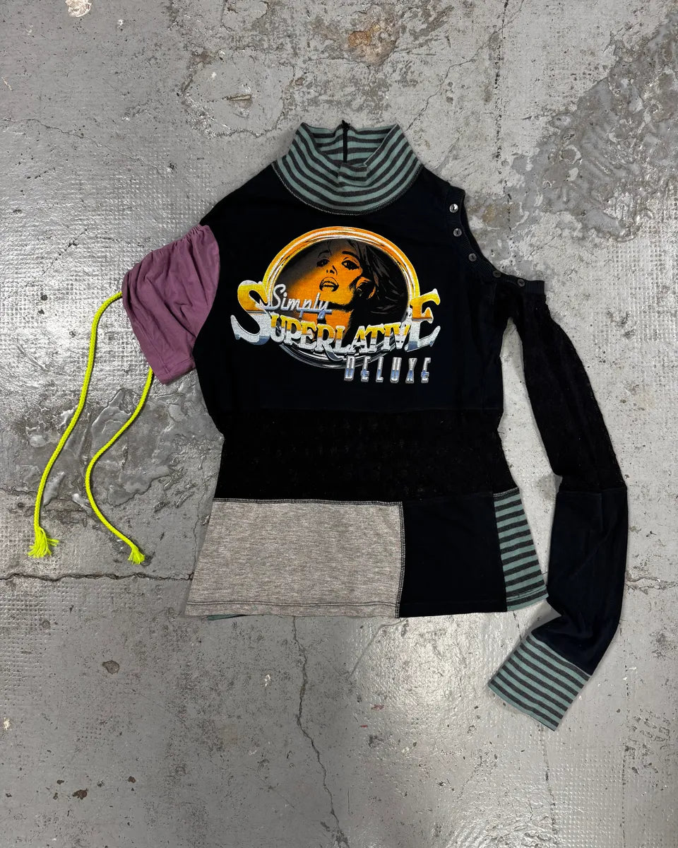 2000s Dolce & Gabbana Simply Superlative Stripes Asymmetrical Lonsleeves tCbajpx 0