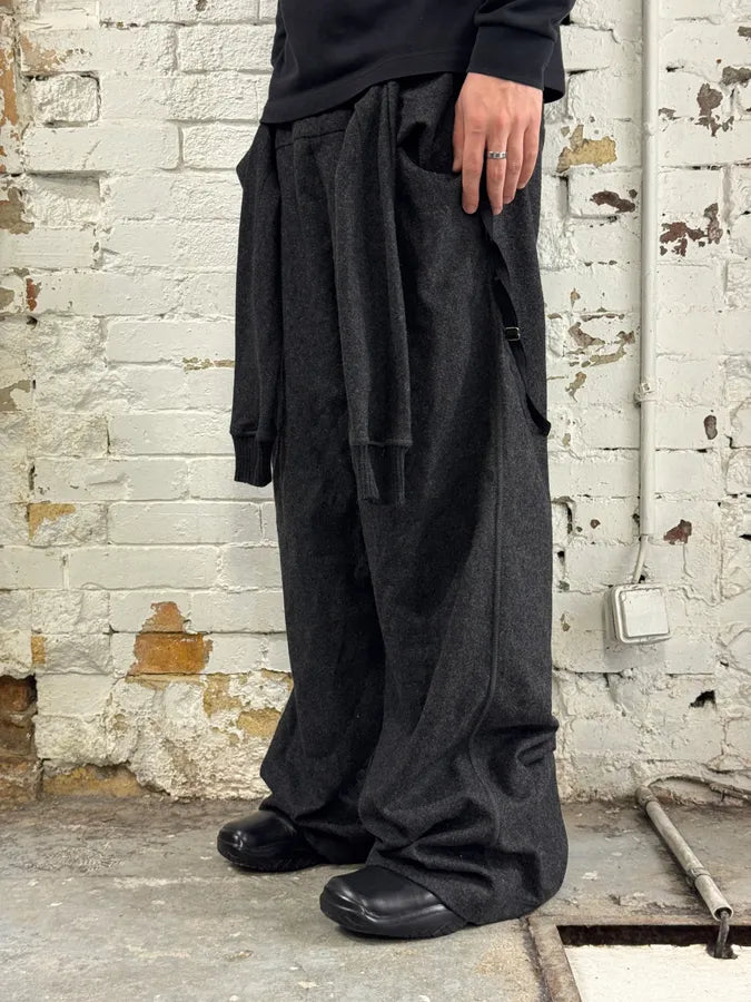 2000s Dolce & Gabbana Sleeves Waist Grey Wool Pants kPBQpcU 1