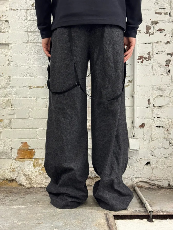 2000s Dolce & Gabbana Sleeves Waist Grey Wool Pants kPBQpcU 2