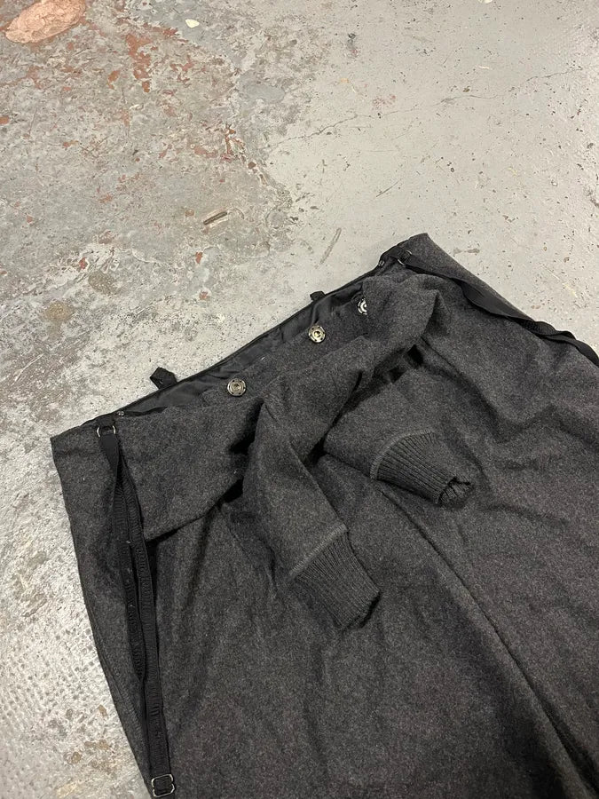 2000s Dolce & Gabbana Sleeves Waist Grey Wool Pants kPBQpcU 5