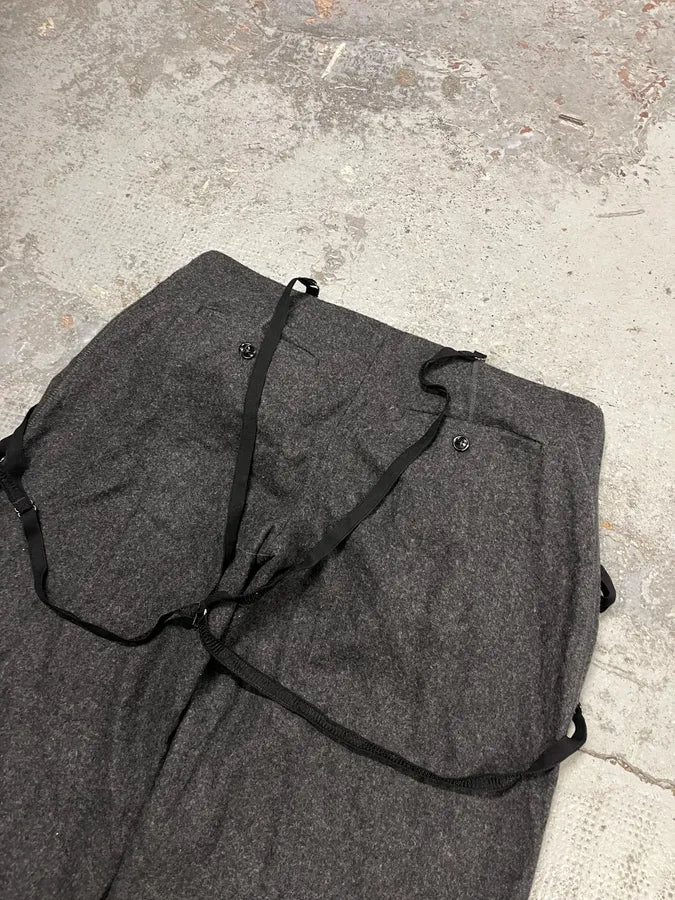 2000s Dolce & Gabbana Sleeves Waist Grey Wool Pants kPBQpcU 8