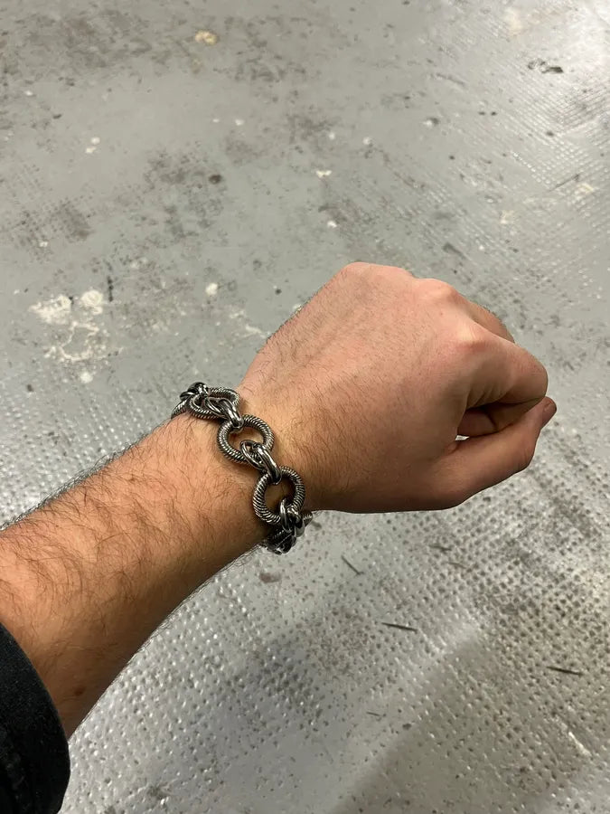 2000s Dolce & Gabbana Spiral Stainless Steel Bracelet OJvIlxO 0