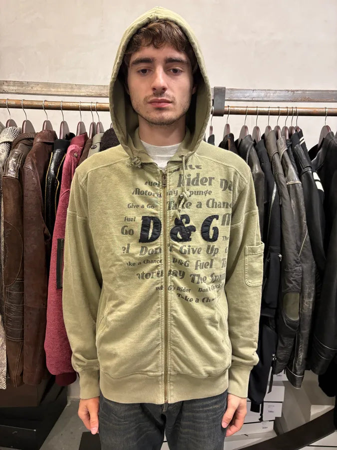 2000s Dolce & Gabbana Sport Olive Zip Up Hoodie yQalFRT 1