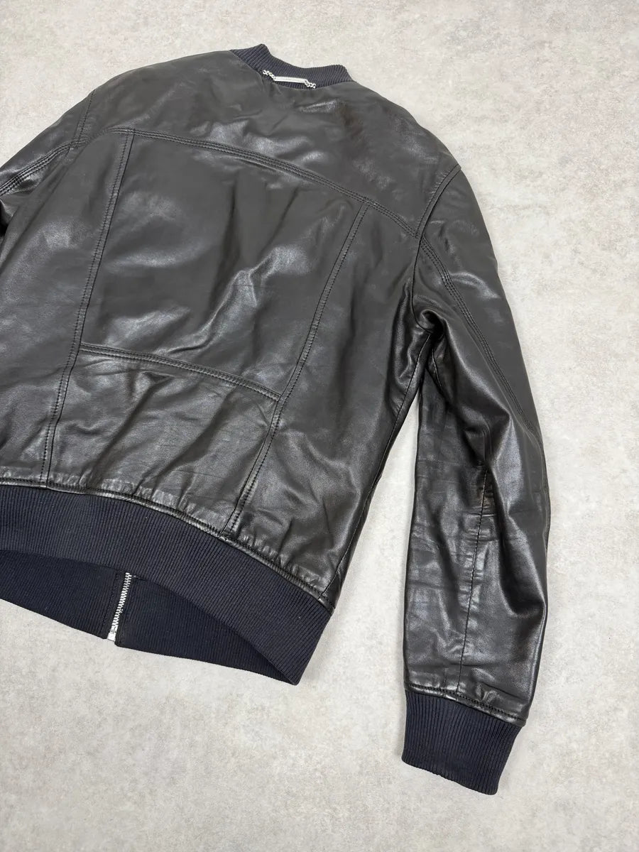 2000s Dolce & Gabbana Spy Black Leather Jacket AUtbYNZ 4