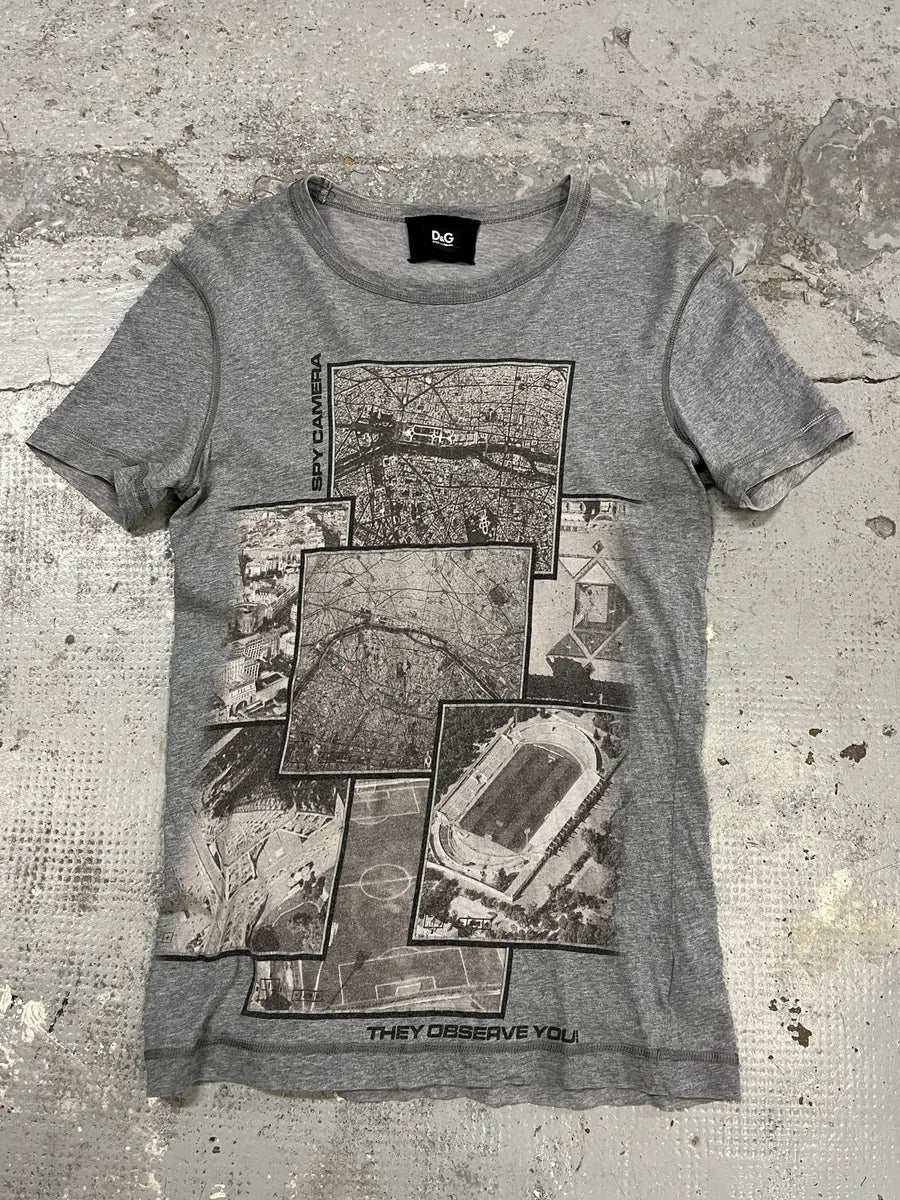2000s Dolce & Gabbana Spy Camera Grey T-Shirt NSqlRne 0