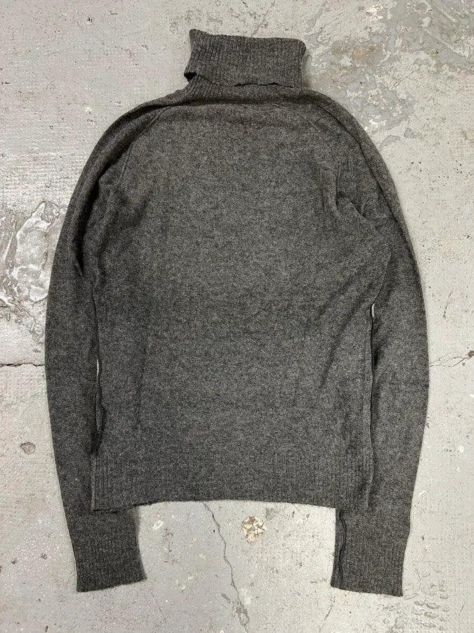 2000s Dolce & Gabbana Square Patchwork Grey Wool Turtleneck Sweater NLlDPyu 1