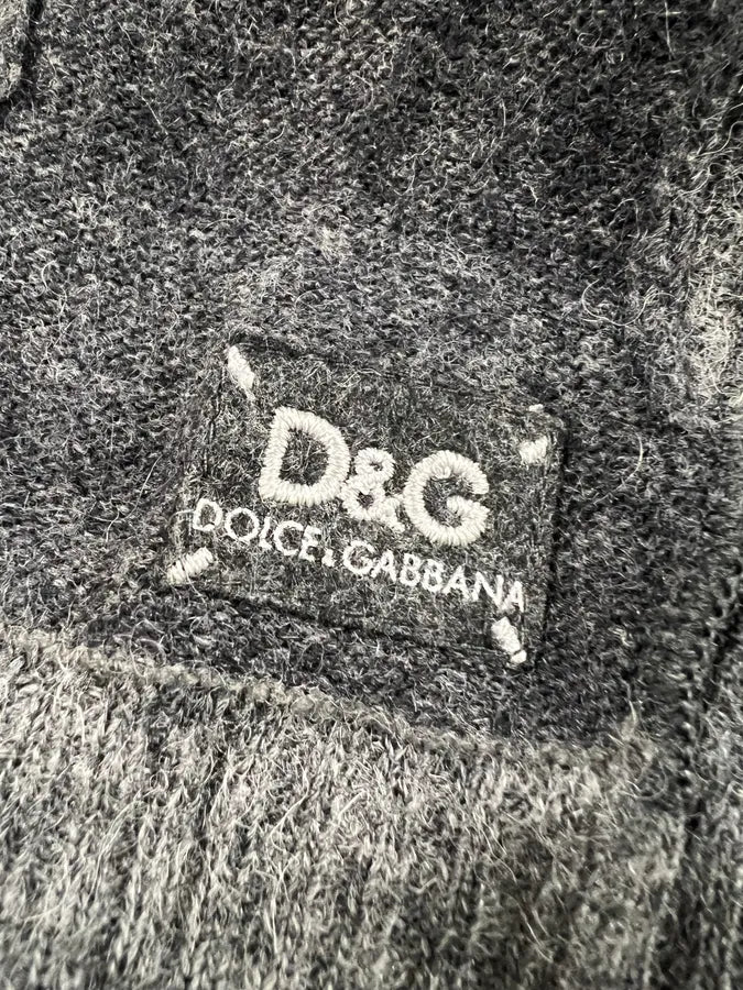 2000s Dolce & Gabbana Square Patchwork Grey Wool Turtleneck Sweater NLlDPyu 2