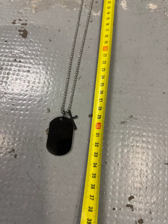 2000s Dolce & Gabbana Stainless Steel Dog Tag & Mini Cross Necklace WUrESHS 3