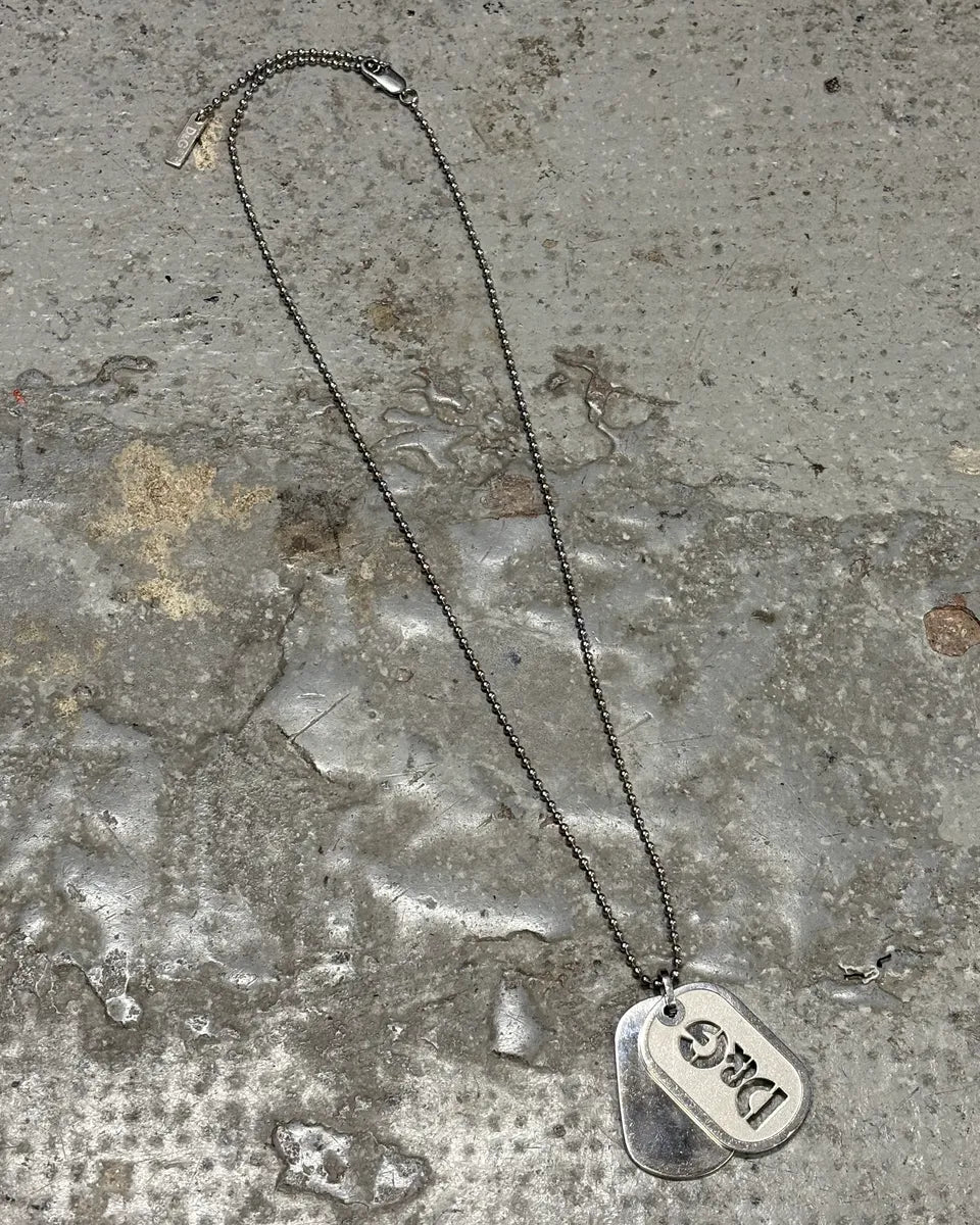 2000s Dolce & Gabbana Stainless Steel Dog Tag Necklace AGtTyhI 1