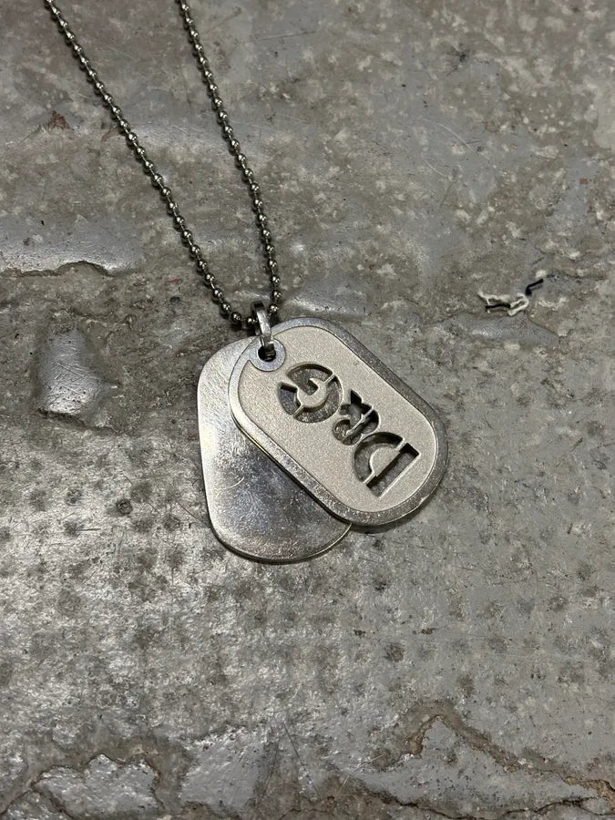 2000s Dolce & Gabbana Stainless Steel Dog Tag Necklace AGtTyhI 5