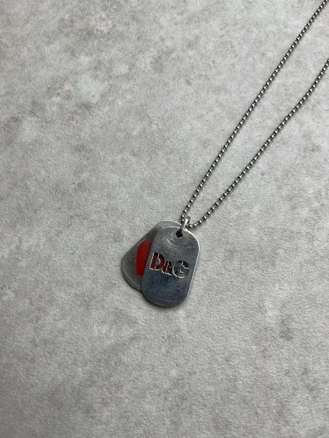 2000s Dolce & Gabbana Double Love Dog Tag Necklace WuyKOmk 2