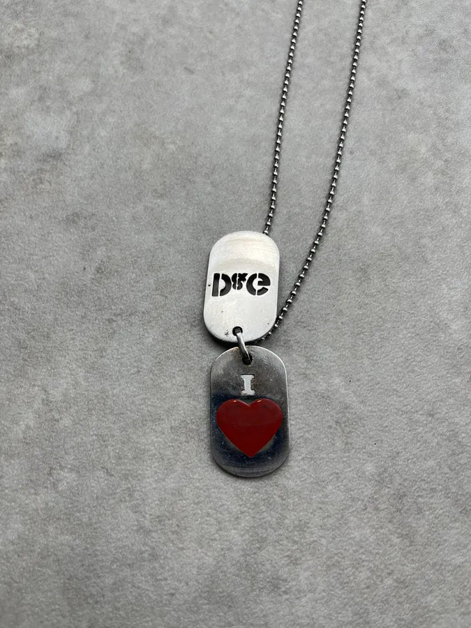 2000s Dolce & Gabbana Double Love Dog Tag Necklace WuyKOmk 5