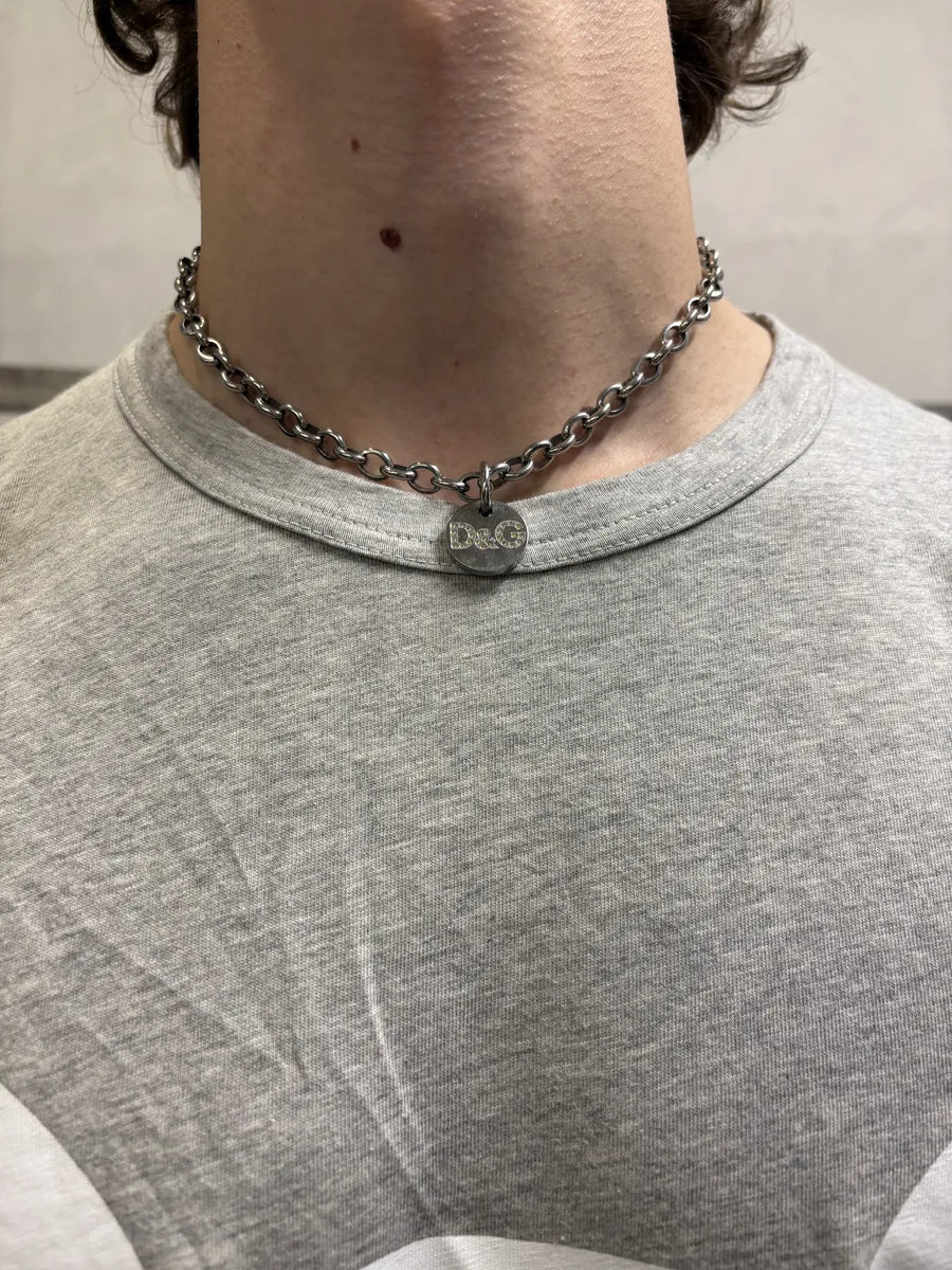 2000s Dolce & Gabbana Stainless Steel Grey Ketting Necklace ERKxHzU 4