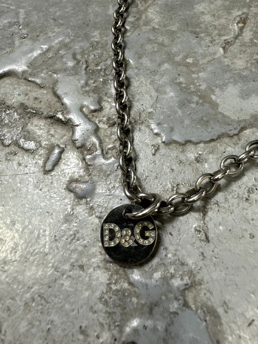 2000s Dolce & Gabbana Stainless Steel Grey Ketting Necklace ERKxHzU 7