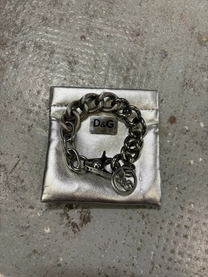 2000s Dolce & Gabbana Stainless Steel Hybrid Bracelet KNDOXZU 3