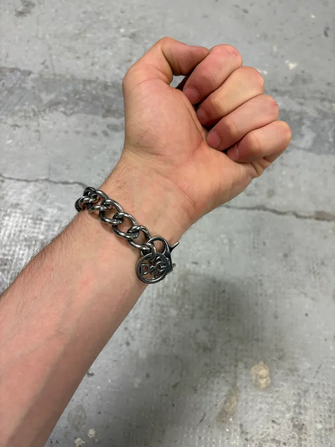 2000s Dolce & Gabbana Stainless Steel Hybrid Bracelet KNDOXZU 1