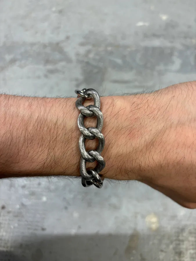 2000s Dolce & Gabbana Stainless Steel Hybrid Bracelet KNDOXZU 2