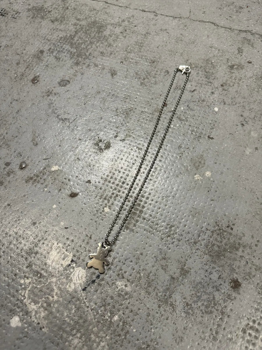 2000s Dolce & Gabbana Stainless Steel Silver Grey Bear Necklace xKrlfxg 2