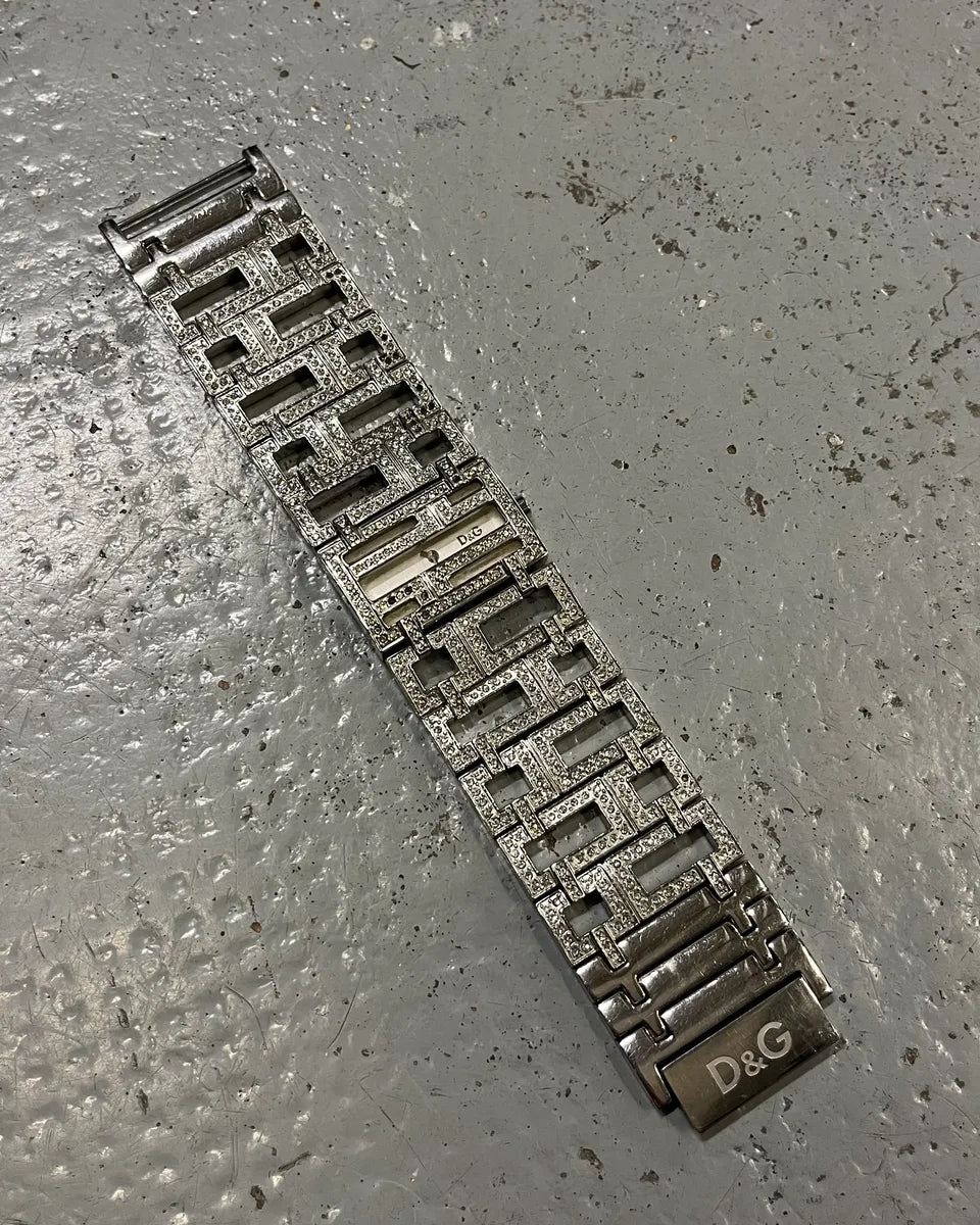 2000s Dolce & Gabbana Stainless Steel Strass Bracelet Watch mJBKplH 1