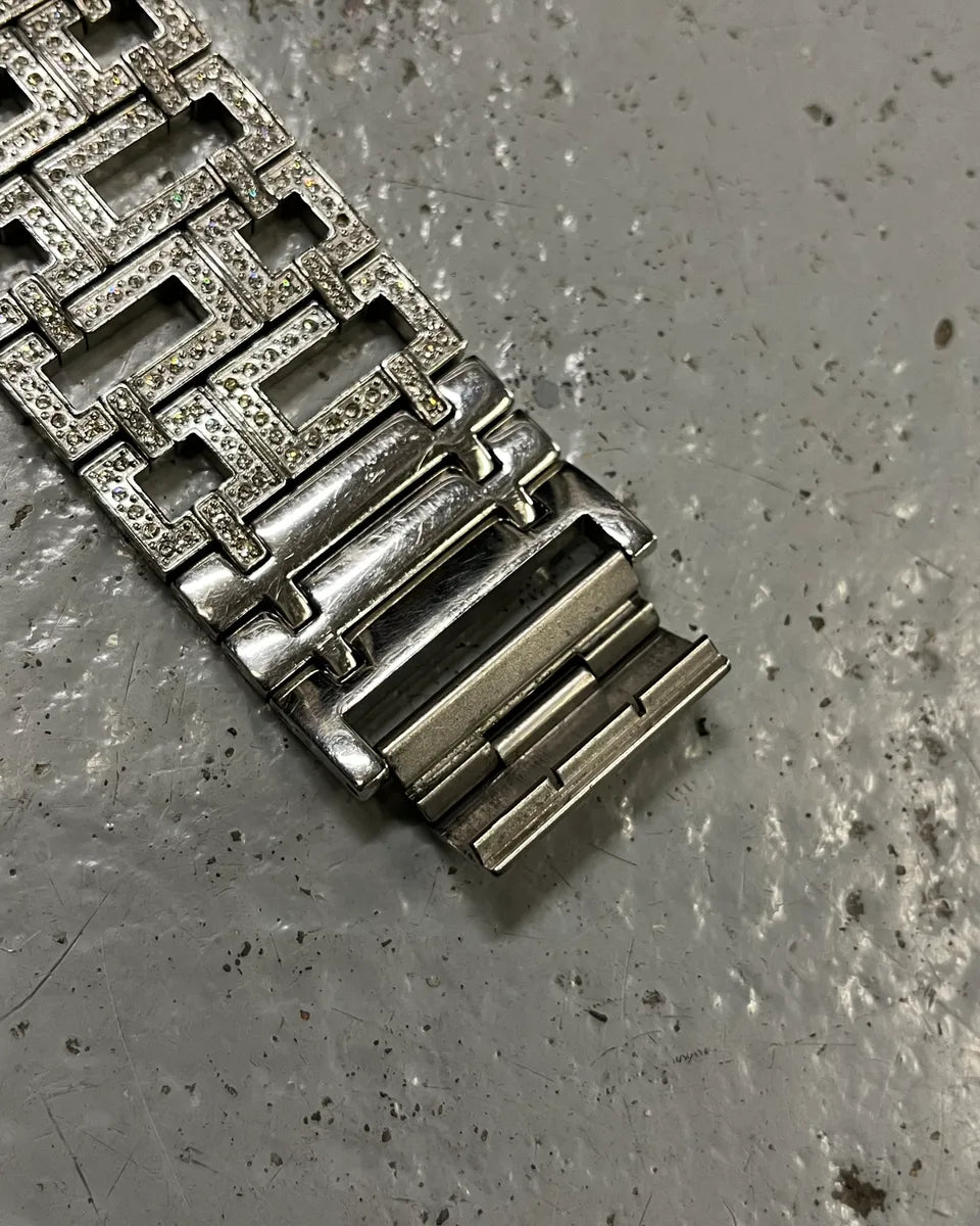 2000s Dolce & Gabbana Stainless Steel Strass Bracelet Watch mJBKplH 7