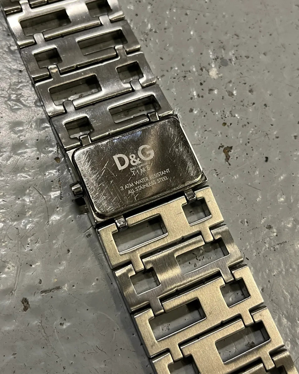 2000s Dolce & Gabbana Stainless Steel Strass Bracelet Watch mJBKplH 9