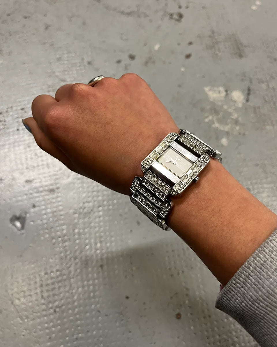 2000s Dolce & Gabbana Stainless Steel Swarovski-Embellished Watch HFbCkDY 0
