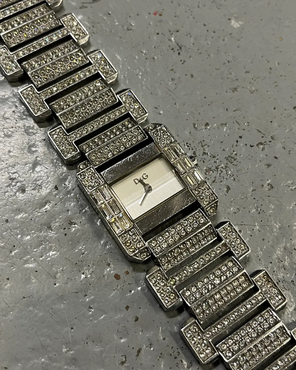 2000s Dolce & Gabbana Stainless Steel Swarovski-Embellished Watch HFbCkDY 4