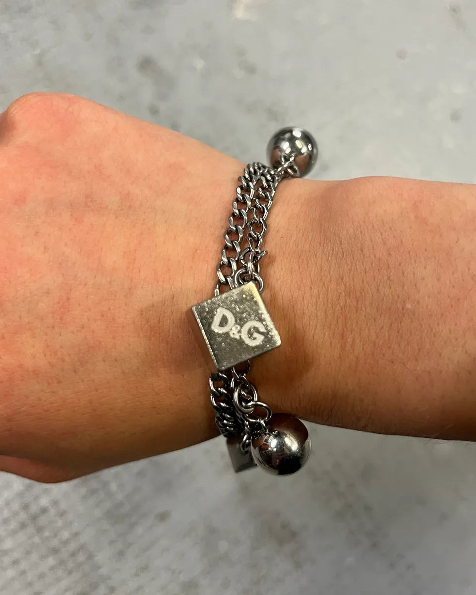 2000s Dolce & Gabbana Stainless Still Metal Charm Bracelet pWViiAZ 2